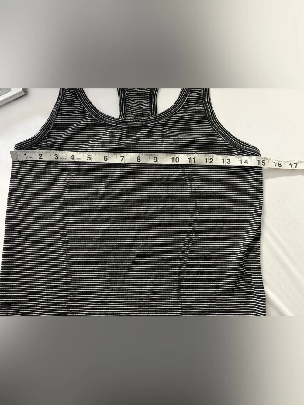 lululemon athletica Black & White Microstripe Racerback Athletic Yoga Tank